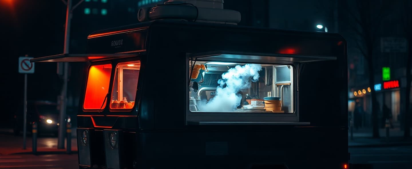 Soulfood Blackforest Food Truck bei Nacht